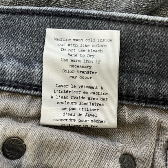 Rag & Bone Tomboy Cropped Skinny Boyfriend Jeans Faded Black Wash - Size 24 - Picture 9 of 12